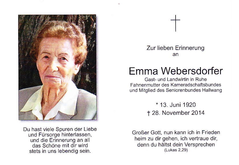 Fahnenmutter Emma Webersdorfer